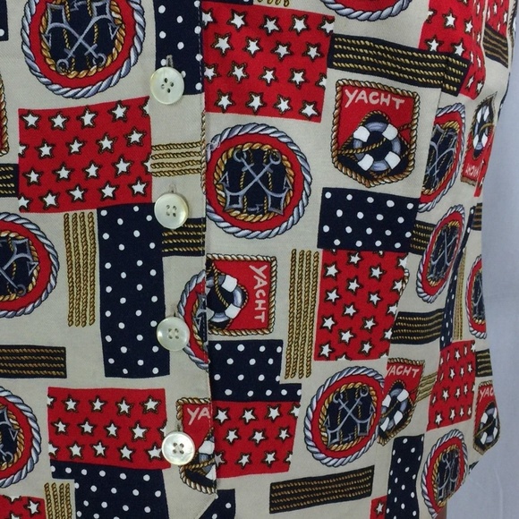 Talbots Nautical Sailing Vest 100% Rayon M Medium - Picture 4 of 6